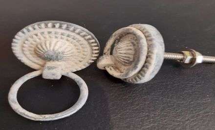 Metallic ring antique wit zwart distressed