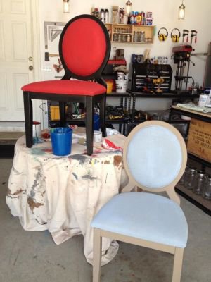 Stoffen stoelen verven met Annie Sloan Chalk Paint
